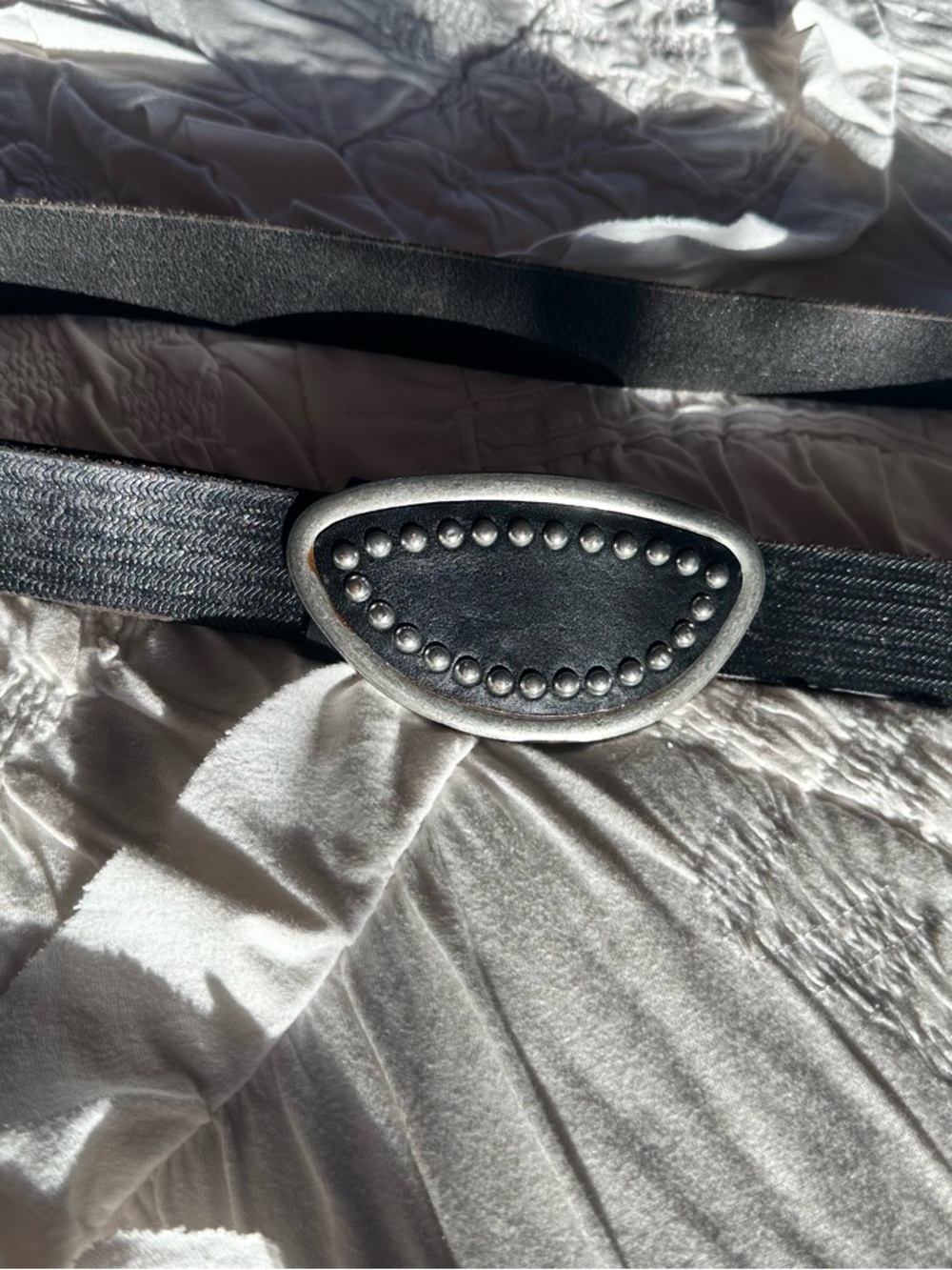 Free People Black Studded Buckle Belt